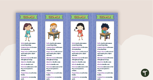 Grammar Bookmarks - Upper Grades teaching resource