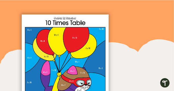 Go to Colour By Number Worksheet - 10 Times Tables teaching resource