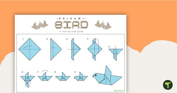 Image of Origami Bird Step-By-Step Instructions