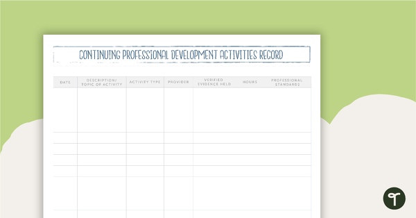 Llama and Cactus Printable Teacher Planner – Professional Development Activities Recording Page teaching resource