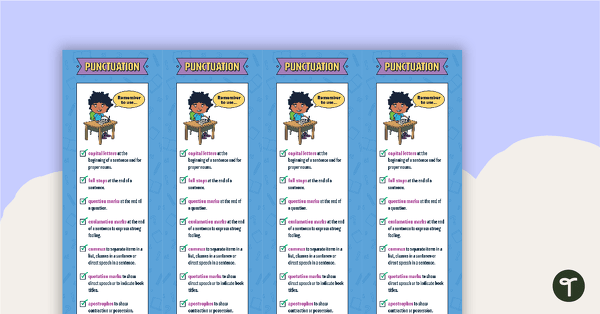 Go to Punctuation Bookmarks - Upper Grades teaching resource