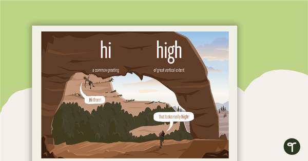 Go to Hi and High Homophones Poster teaching resource