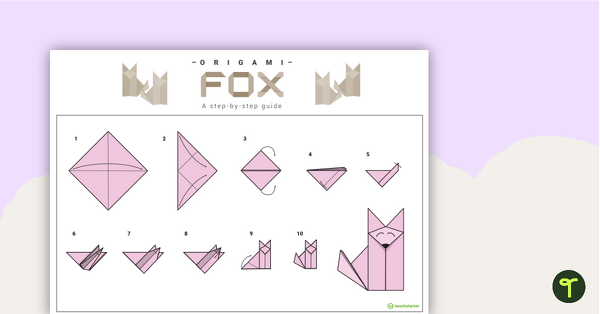 Origami Fox Step-By-Step Instructions teaching resource