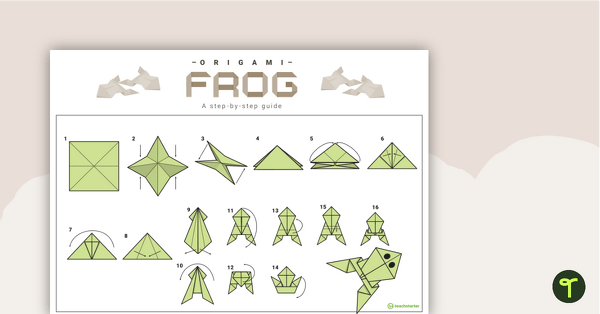 Origami Frog Step-By-Step Instructions teaching resource