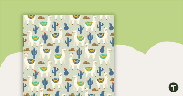 Llama and Cactus Printable Teacher Planner – Binder Cover Page, Spines, and Tabs teaching resource