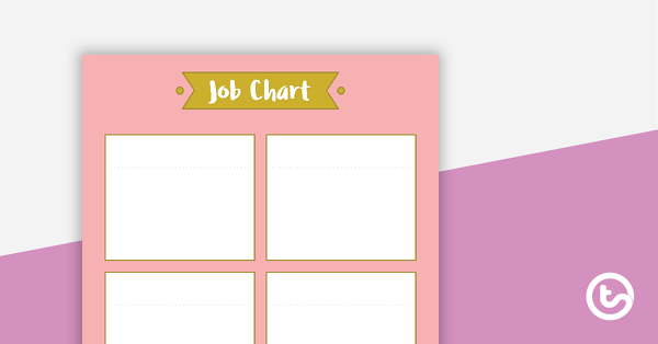 Lush Leaves Pink - Job Chart teaching resource