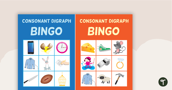 Consonant Digraph Bingo teaching resource