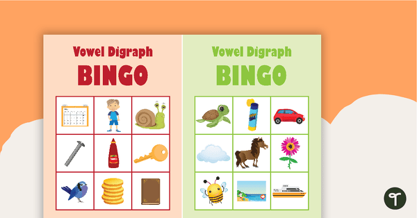 Vowel Digraph Bingo teaching resource
