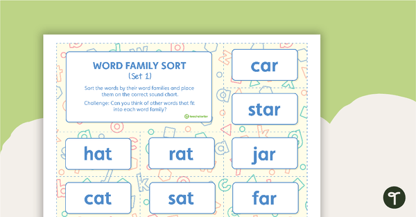 Go to Word Family Sorting Activity – Set 1 teaching resource