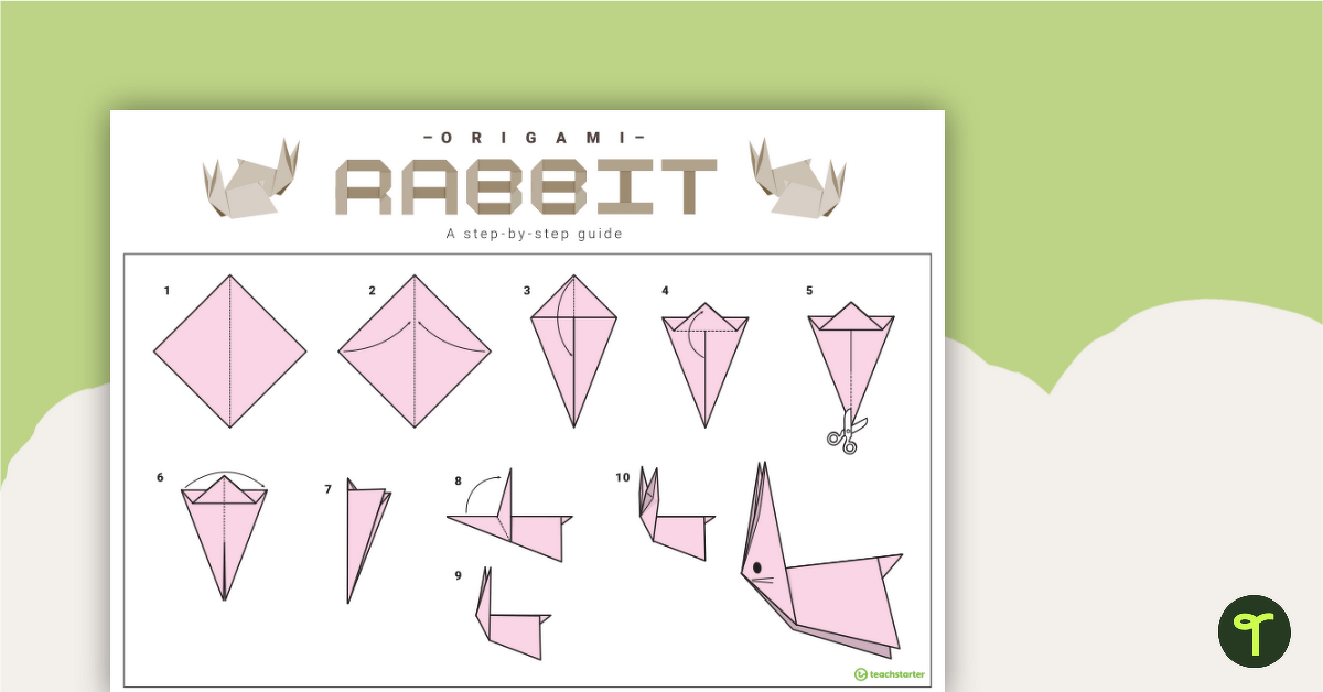 Origami Rabbit Step-By-Step Instructions teaching resource