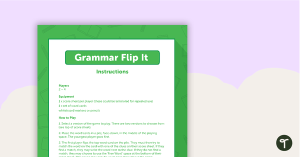 Adjective Grammar Card Game - Flip It! teaching resource