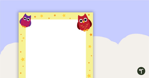 Go to Owl Page Border - Portrait teaching resource