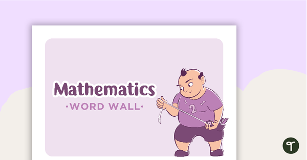 Learning Areas - Word Wall - Mathematics teaching resource