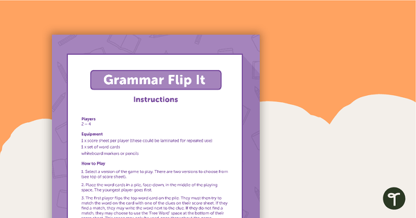 Go to Adverb Grammar Card Game - Flip It! teaching resource