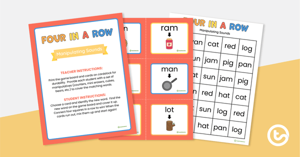 Four in a Row Game - Manipulating Sounds teaching resource