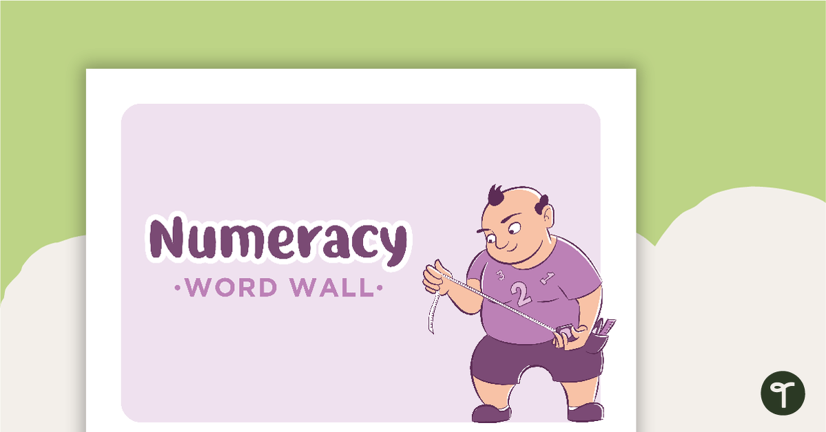 Learning Areas - Word Wall - Numeracy teaching resource
