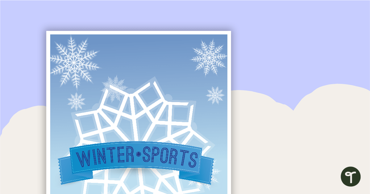 Winter Olympic Sports Posters - No Text teaching resource
