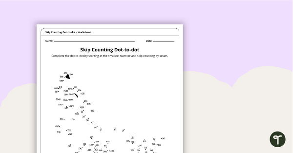 Preview image for Complex Dot-to-dot – Skip Counting by Sevens (Wolf) – Worksheet - teaching resource