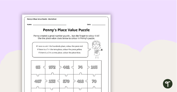 Penny's Place Value Puzzle teaching resource
