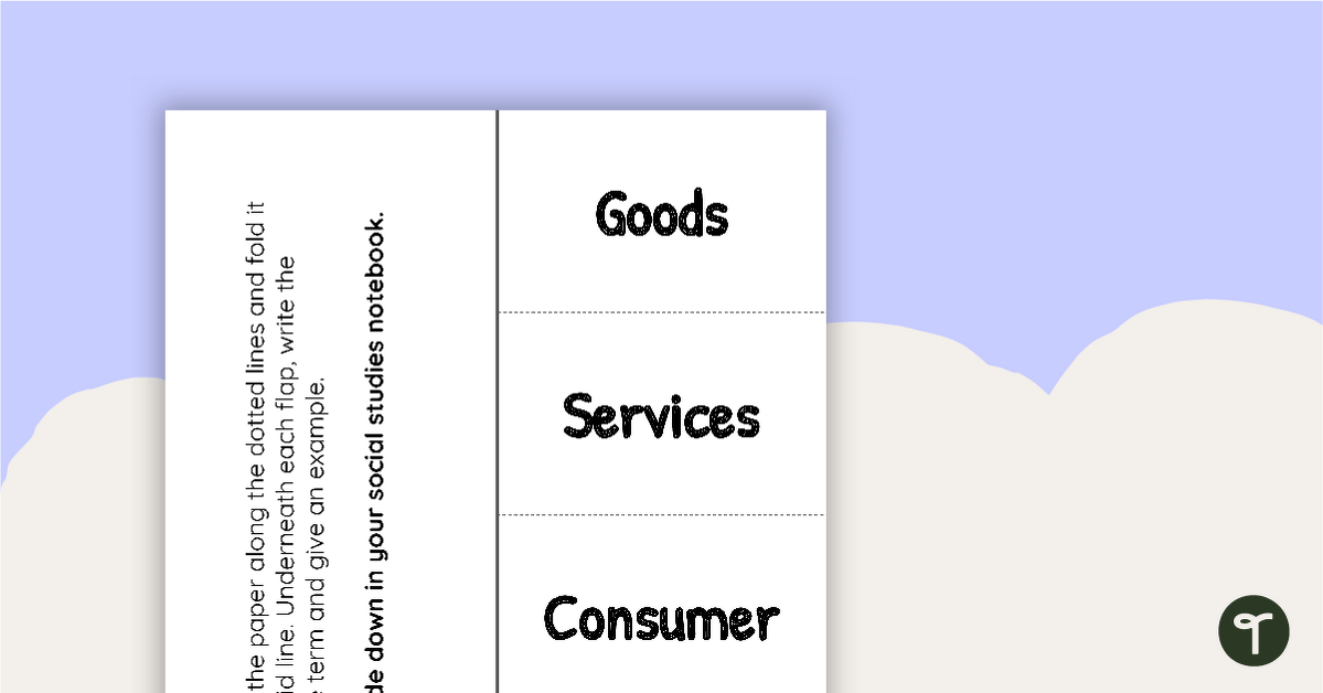 Goods and Services Vocabulary Foldable teaching resource
