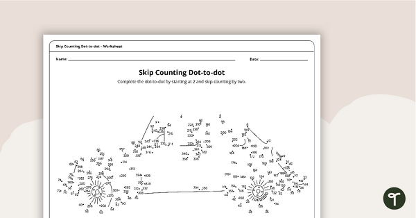 Complex Dot-to-dot – Skip Counting by Twos (Car) – Worksheet teaching resource