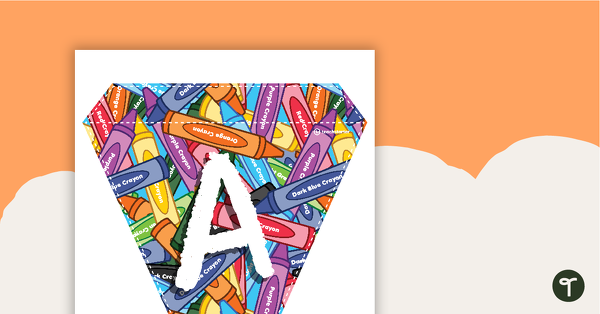 Crayons - Letters and Numbers Bunting teaching resource