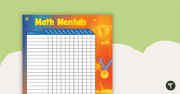 Go to Math Mentals Chart teaching resource