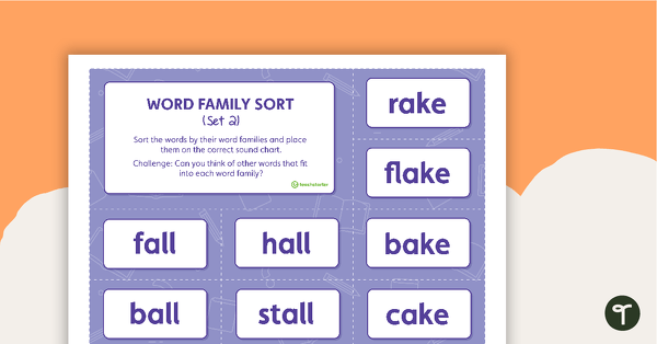 Preview image for Word Family Sorting Activity – Set 2 - teaching resource