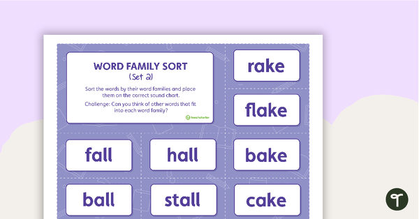 Go to Word Family Sorting Activity – Set 2 teaching resource