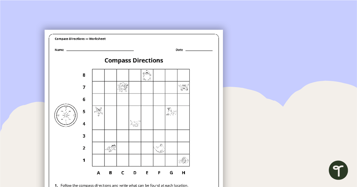 Compass Directions Worksheet teaching resource