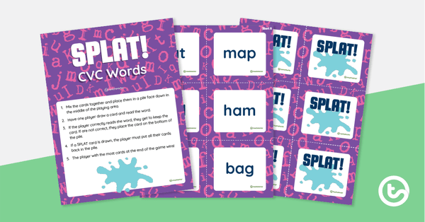 Preview image for SPLAT! CVC Word Game - teaching resource