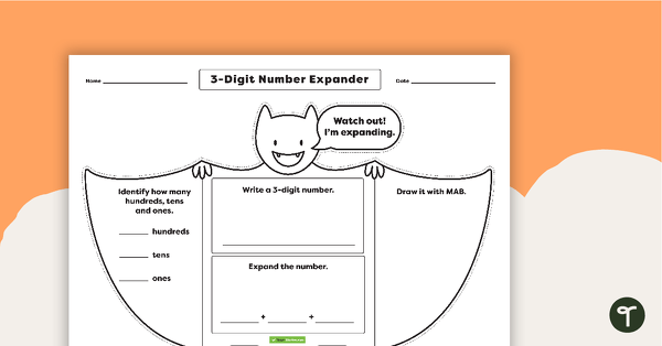 3-Digit Number Expander - Bat teaching resource