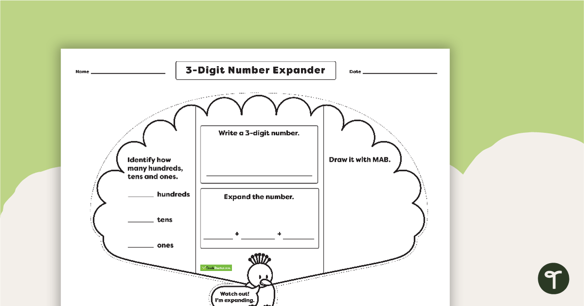 3-Digit Number Expander - Peacock teaching resource