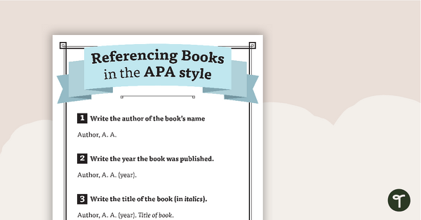 Preview image for Referencing Books and Websites in the APA Style - teaching resource