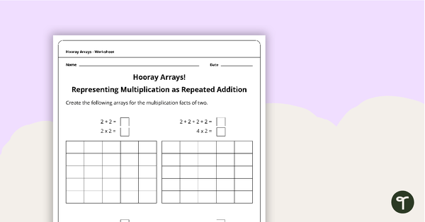 Hooray Arrays - Multiplication Facts of 2 teaching resource
