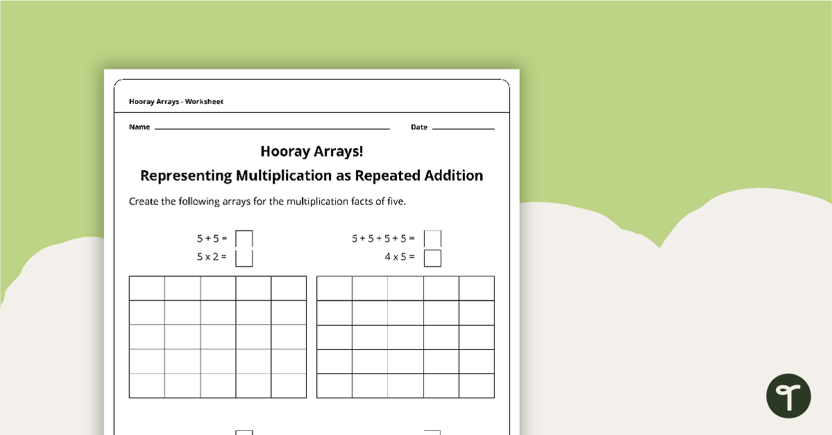 Hooray Arrays - Multiplication Facts of 5 teaching resource