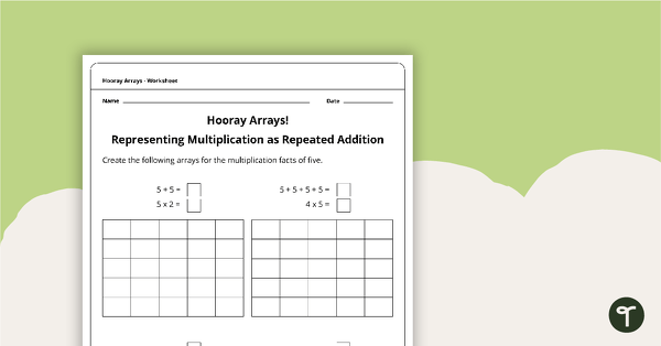 Hooray Arrays - Multiplication Facts of 5 teaching resource