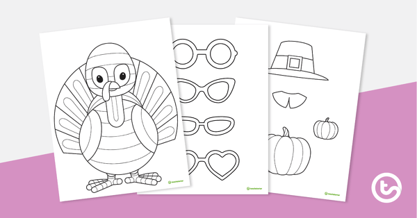 Image of Funky Turkey Craft Template