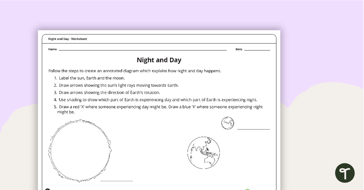 Night and Day Worksheet teaching resource