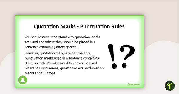 Using Quotation Marks in Narrative Writing PowerPoint teaching resource