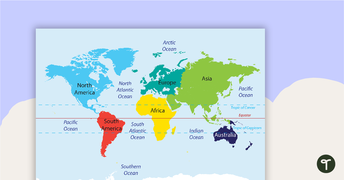 Map of the World Puzzle teaching resource