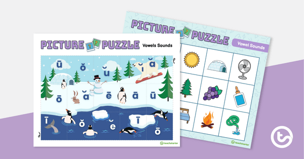 Image of Vowel Sounds Winter Picture Puzzle