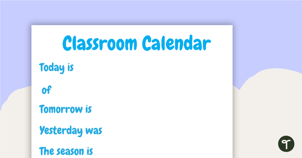 Classroom Interactive Calendar teaching resource