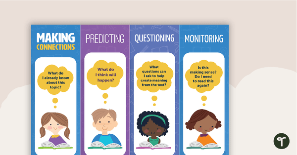 Go to Super Six Reading Comprehension Strategies - Individual Strategy Bookmarks teaching resource