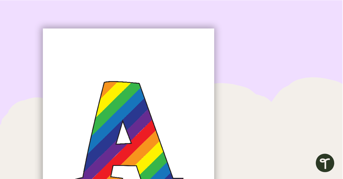 Rainbow Stripes - Letter, Number And Punctuation Set teaching resource