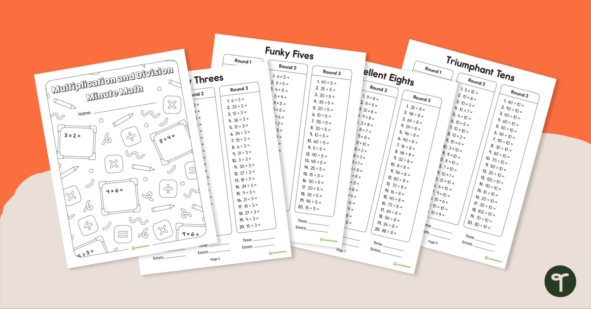 Multiplication and Division Minute Math Booklet teaching resource