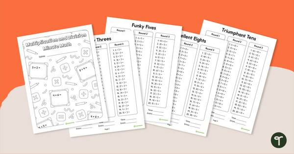 Preview image for Multiplication and Division Minute Math Booklet - teaching resource