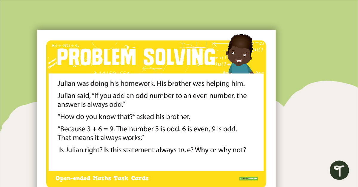 Open-ended Maths Problem Solving Cards - Middle Primary teaching resource