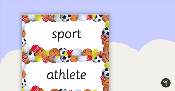 Go to Sport Word Wall Vocabulary - Ball Background teaching resource