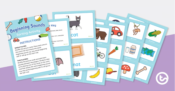 Preview image for Beginning Sounds Sorting Activity - teaching resource